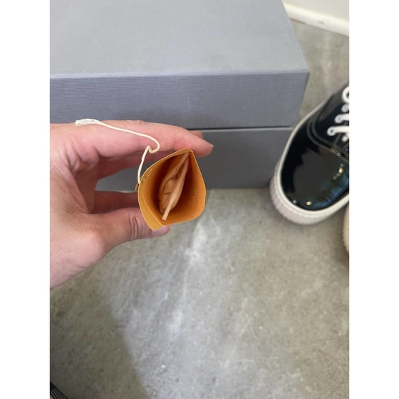 Women's Thom Browne Soft Patent Leather Heritage Black Sneaker Size 11 - Picture 14 of 16